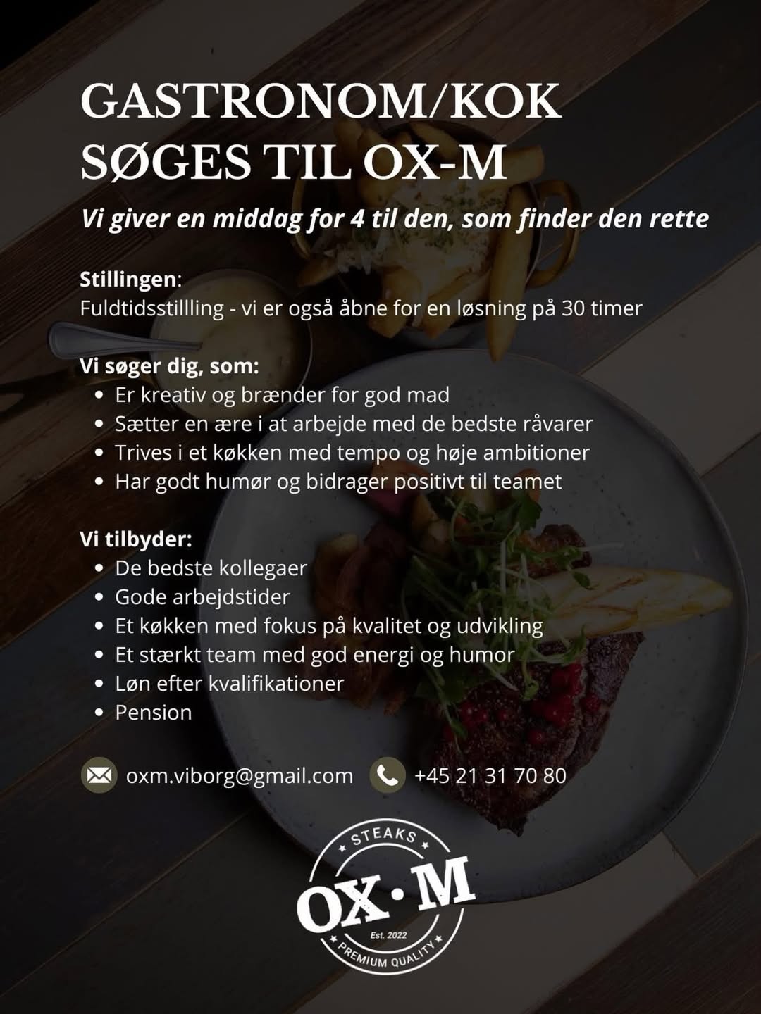 Gastronom eller kok til OX-M hos OX-M